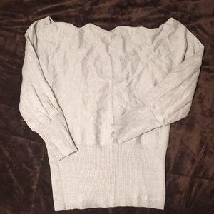 New w/o tags grey off the shoulder sweater